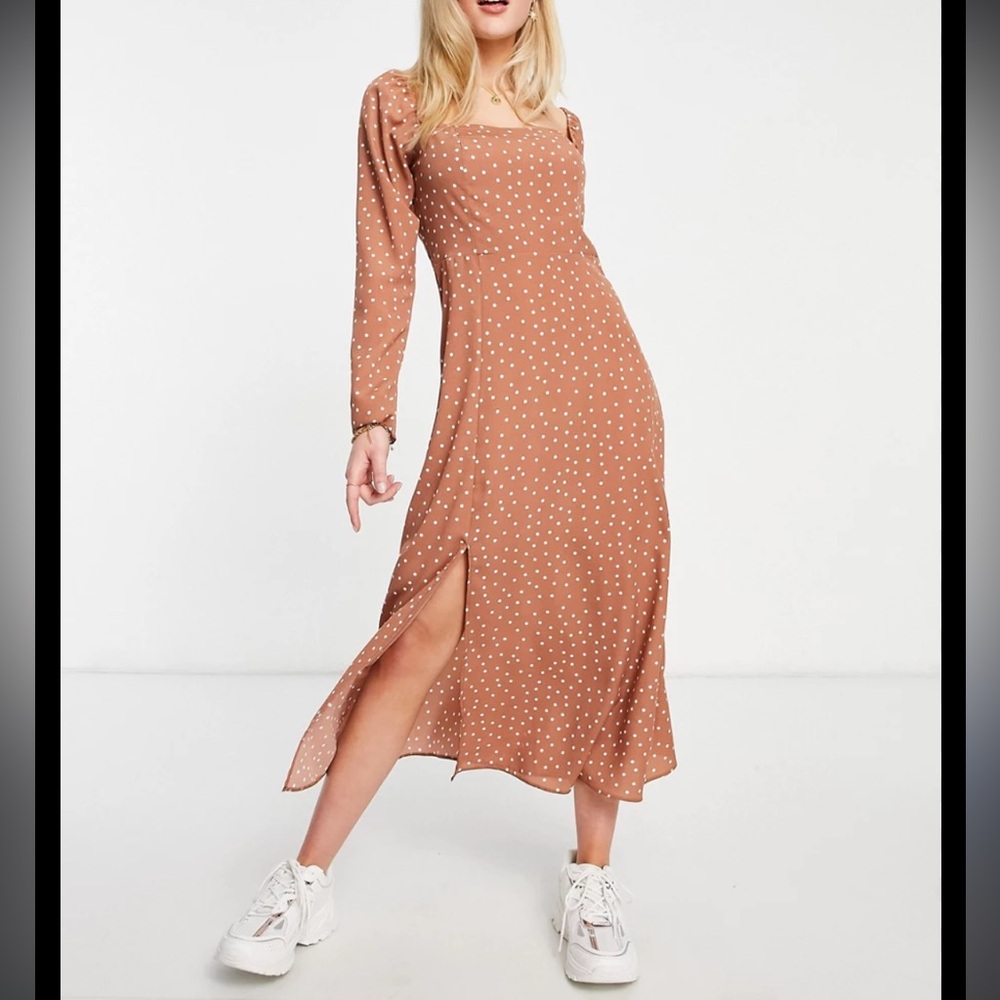 ASOS Design Square Neck MIDI Dress